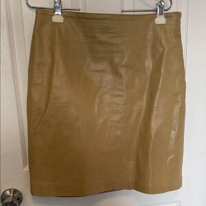 Finity Tan Leather Pencil Skirt